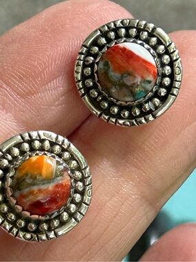 High quality Oyster turquoise sterling silver 925 studs